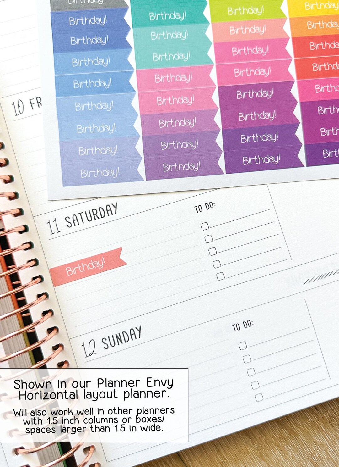 Birthday! Flag Planner Stickers to Be Used With Erin Condren ...