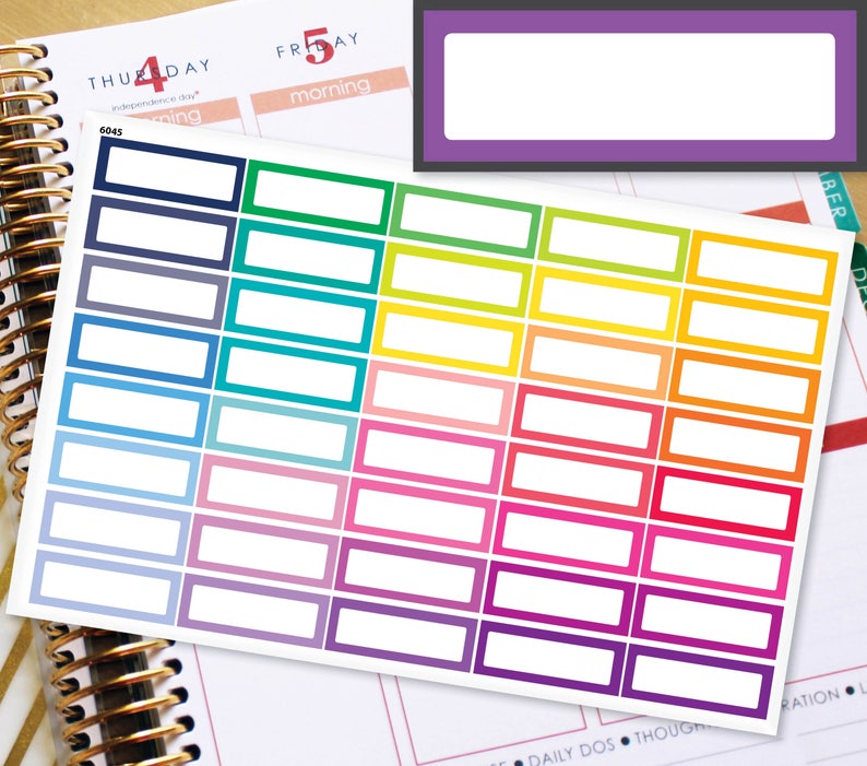 Blank Quarter Boxes Planner Stickers Erin Condren Life Planner ECLP 40 Appointment Stickers 6045 image 1
