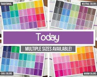 Today Planner Stickers Headers - Erin Condren (ECLP) Happy Planner Recollections - Neutral Bright Headers (#20003, #21003, #22003, #23003)