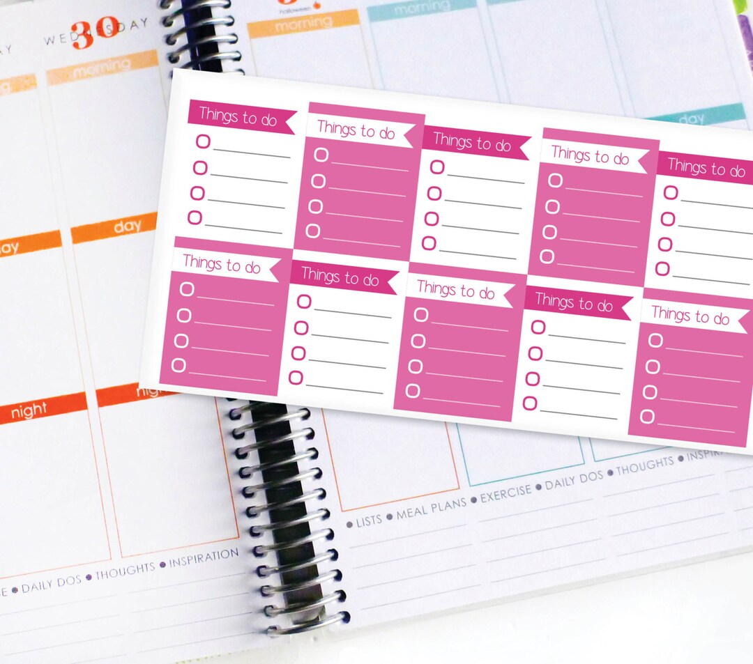 Planner Stickers Erin Condren Life Planner ECLP 10 Full Box Pink to Do ...