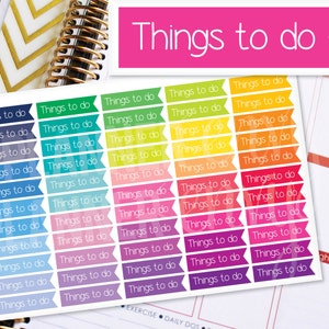 To Do Planner Stickers Erin Condren Life Planner (Eclp) - 55 Things To Do Flag Header Stickers (#7001)