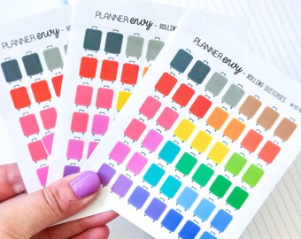 Suitcase Icons - Travel Stickers - Minimalist Planner Stickers - 3 Mini Sheets (#1518 - 3)