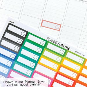 Blank Colorful Box Planner Stickers With Checkbox - 1.5 X 1 Inch ...