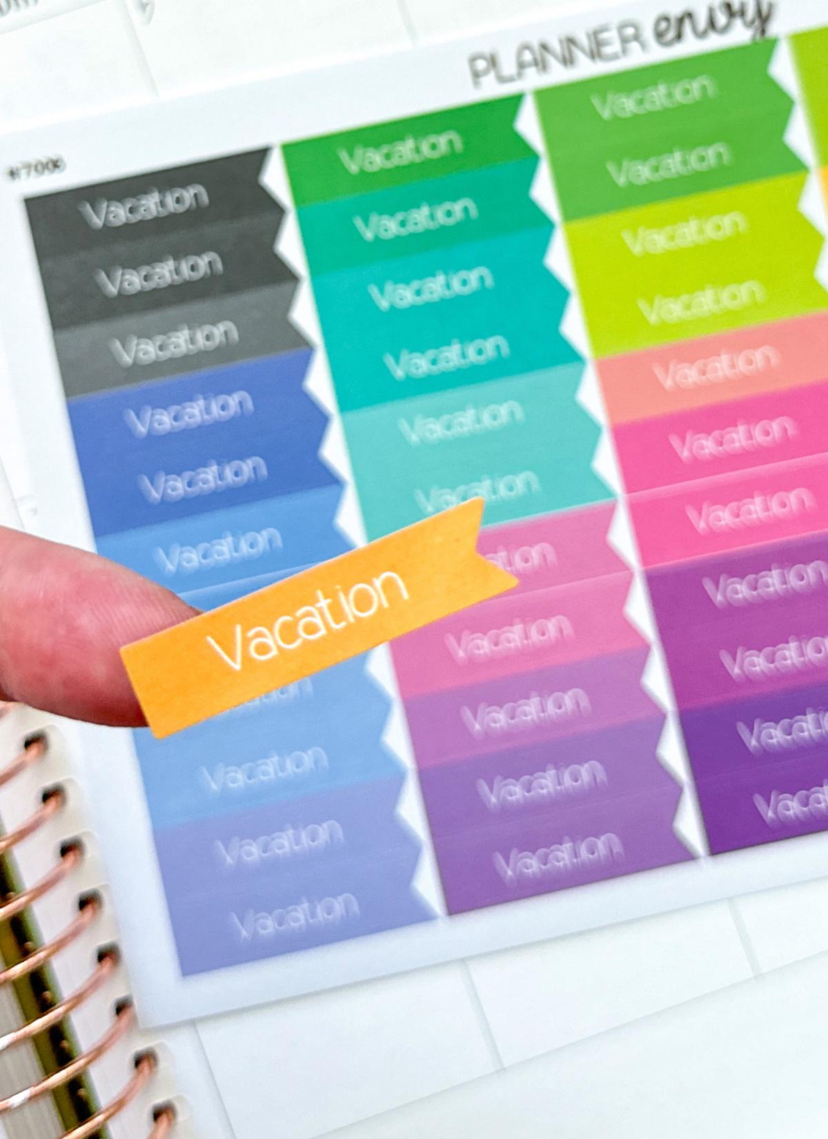 Planner Stickers Erin Condren Life Planner (eclp) - 55 Vacation Flag ...