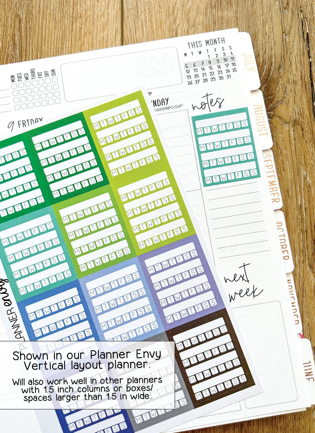 Weekly Habit Tracker Planner Stickers - 1.5 X 1.9 Inches - Weekly ...