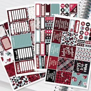 Plaid Holiday Cozy Christmas Kit Planner Stickers Sticker Kit for Erin Condren Recollections & Happy Planner - 134 Stickers (#12,042)