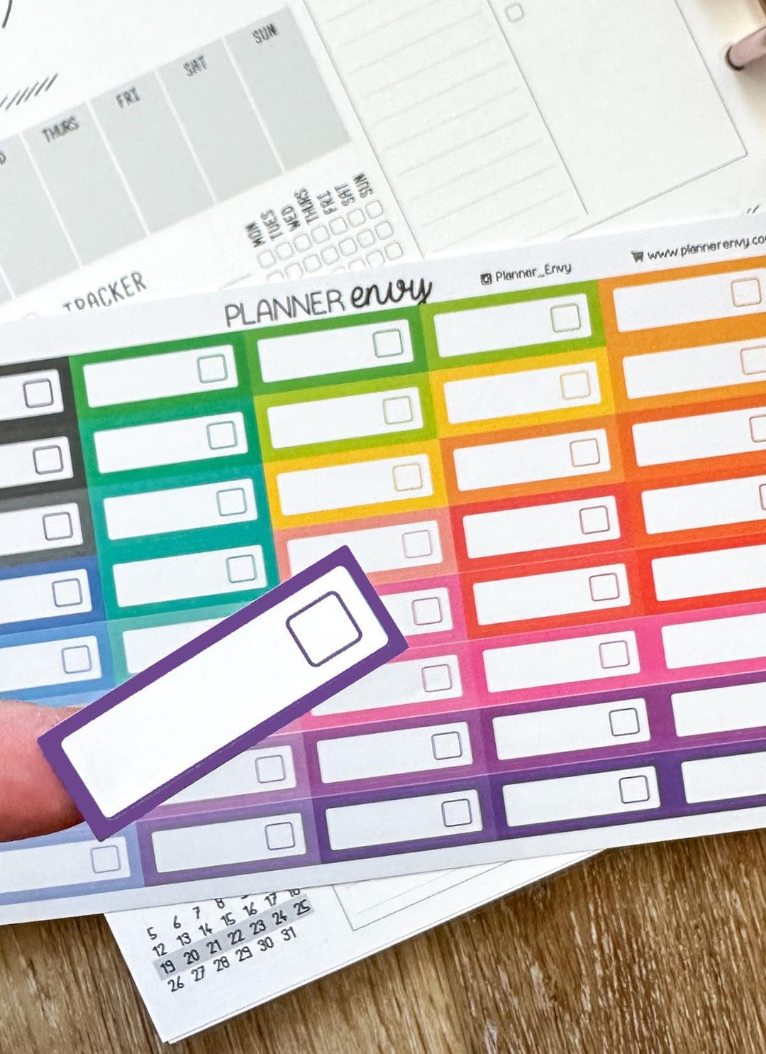 Blank Colorful Box Planner Stickers With Checkbox - 1.5 X 1 Inch ...