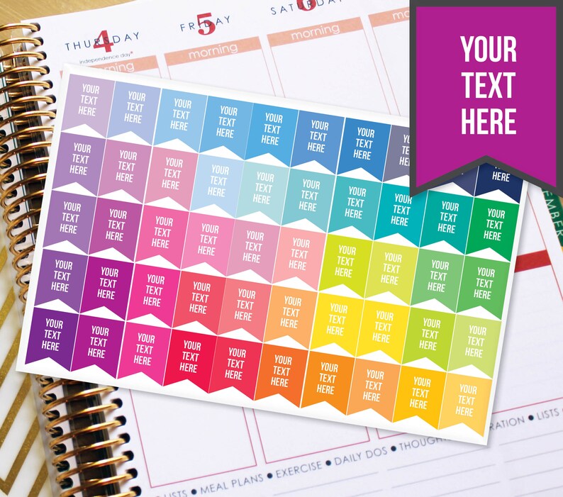 Custom Flag Planner Stickers to Be Used With Erin Condren Etsy