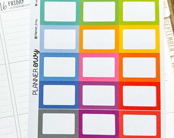 Blanko Sticker 1,5 x 1 Inch Boxen für Erin Condren ECLP, Happy Planner, Recollections (#1004)