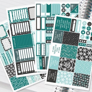 Winter Snowflakes Planner Stickers Sticker Kit for Erin Condren Recollections & Happy Planner - 134 Stickers (#12,049)