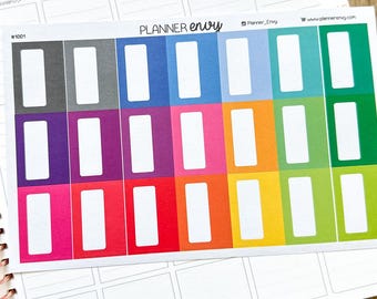Blanko Sticker 1,5 x 1 Inch Boxen für Erin Condren ECLP, Happy Planner, Recollections (#1001)
