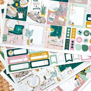 Kit hebdomadaire d'autocollants verticaux pour agenda printanier Self Care Day Spa - 134 autocollants (12 163)