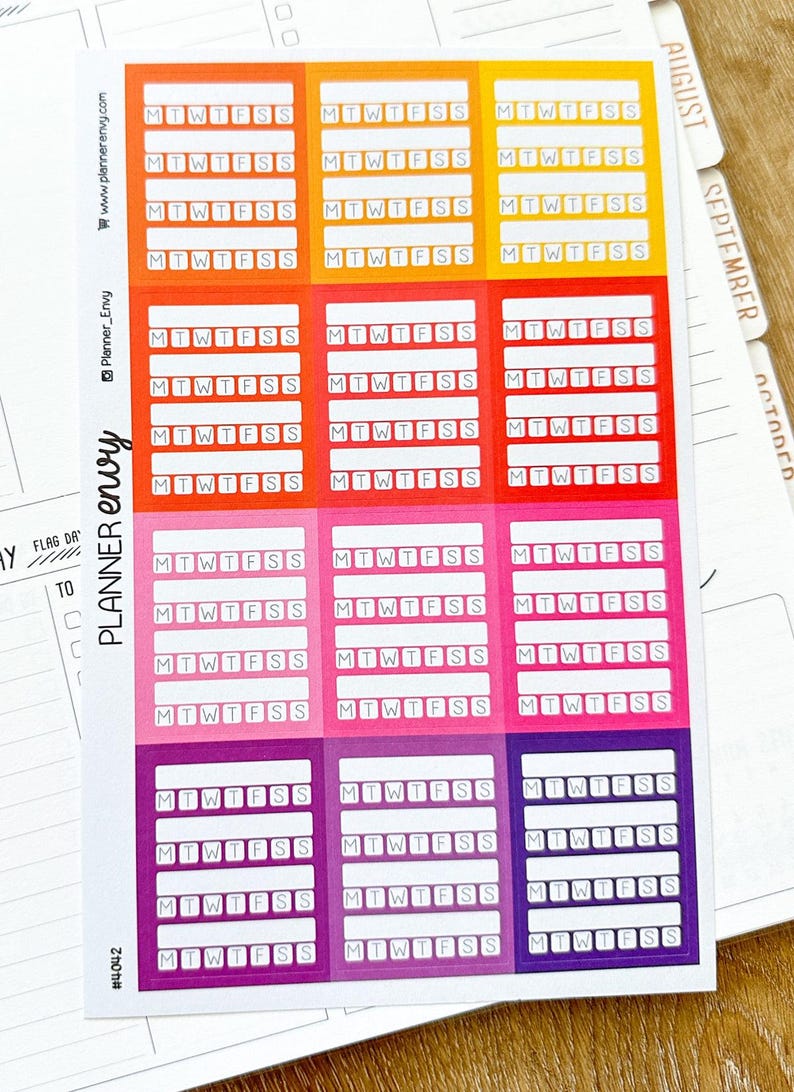 Weekly Habit Tracker Planner Stickers - 1.5 X 1.9 Inches - Weekly ...