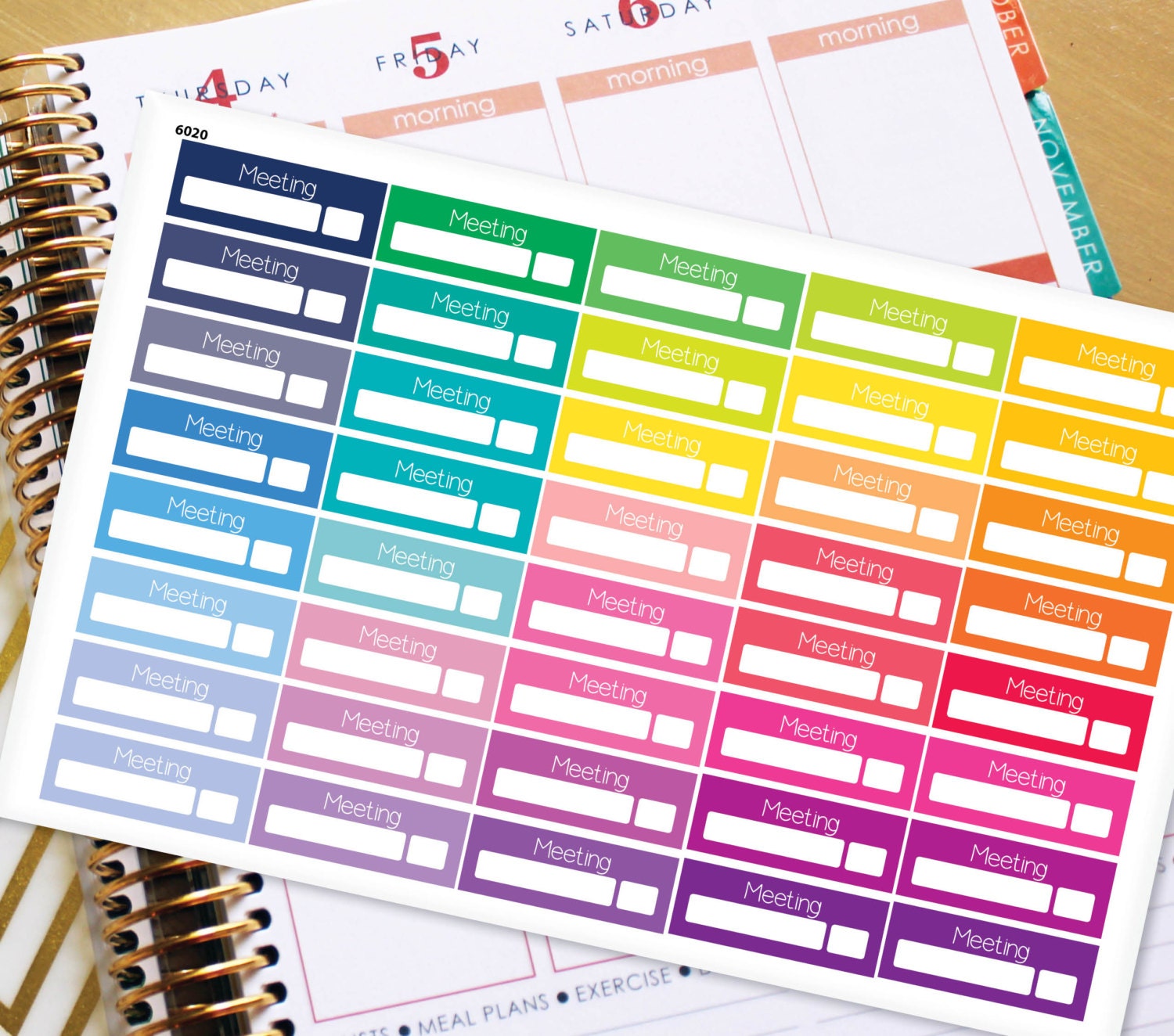 Meeting Planner Stickers Erin Condren Life Planner (ECLP) - 40 Meeting  Stickers (#6020)