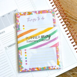 4x6 Rainbow Checklist Spring Notepad from our April 2024 Planner Envy Subscription Box. image 2