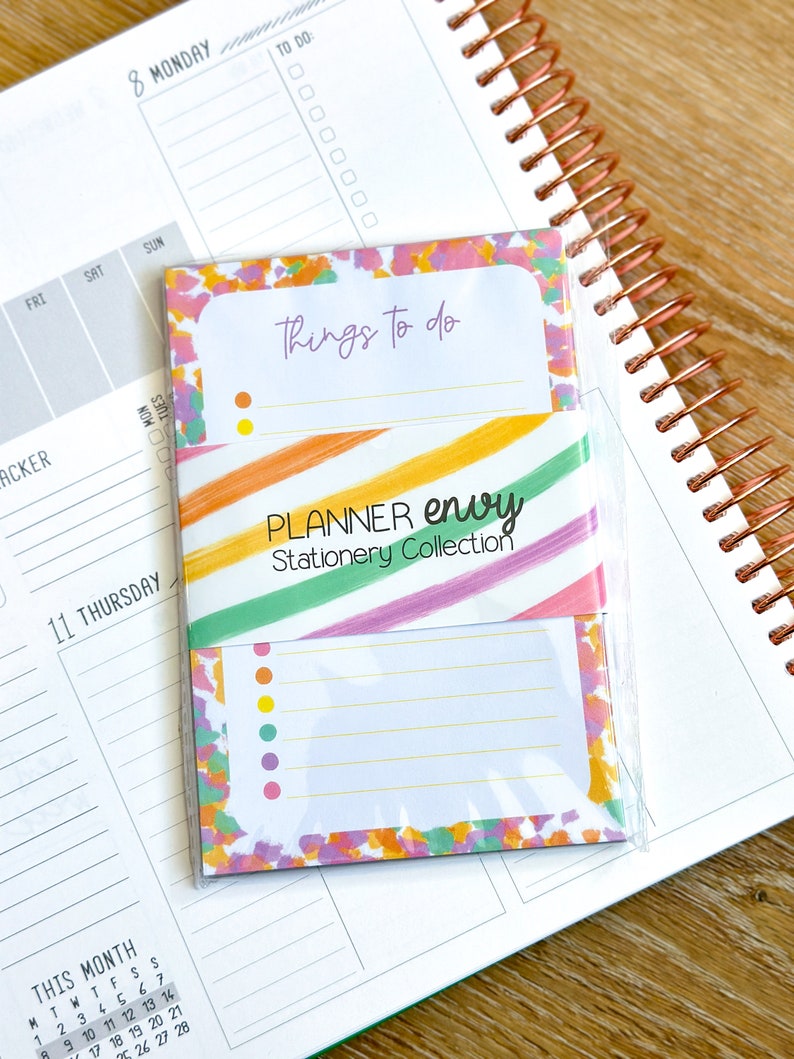 4x6 Rainbow Checklist Spring Notepad from our April 2024 Planner Envy Subscription Box. image 2