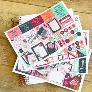 Back To School Work Girl Boss Planner Girl Planner Stickers Weekly Kit to be used with Erin Condren & Happy Planner - 134 Stickers (#12,128)