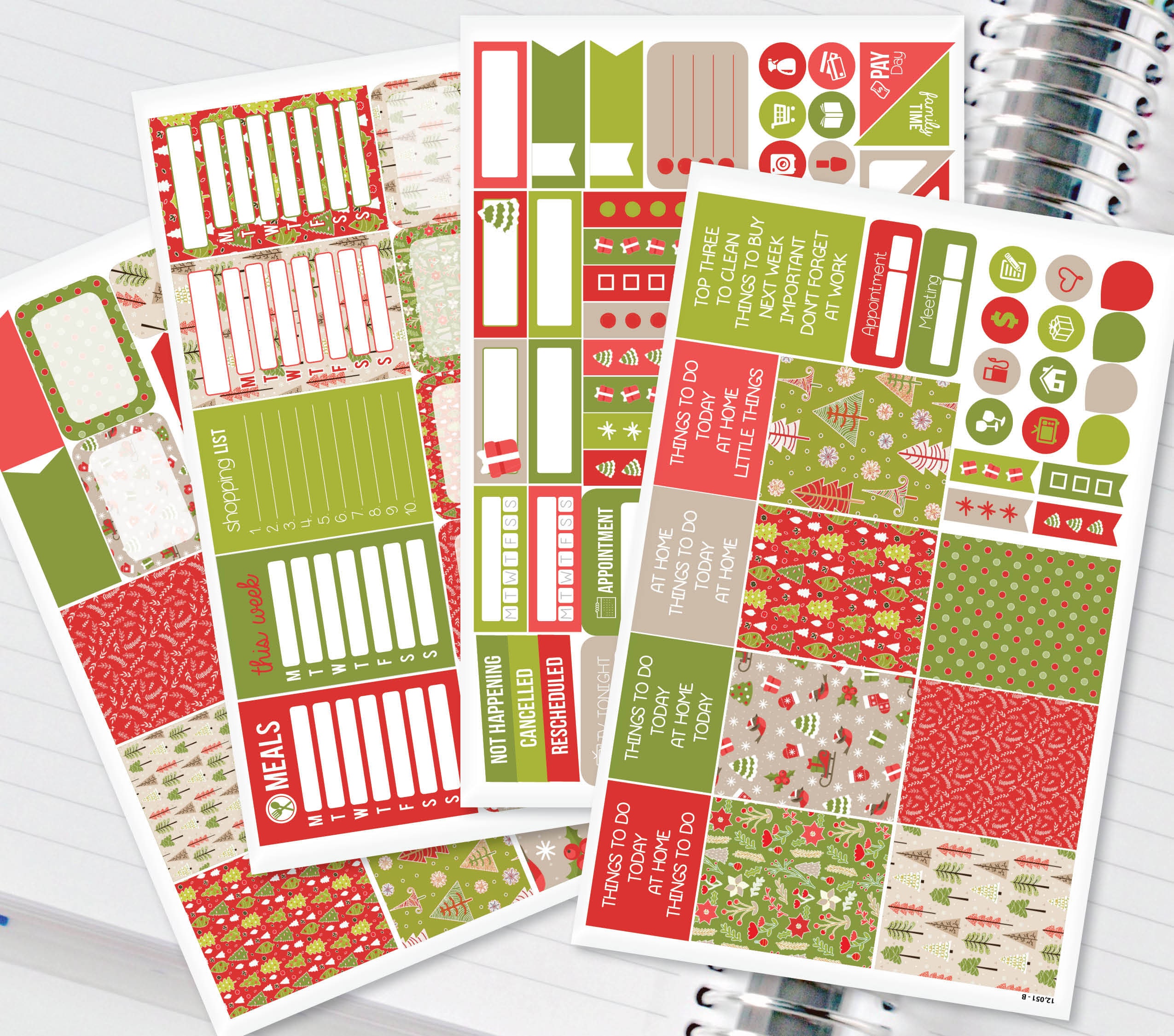 Christmas Holidays Planner Stickers Sticker Kit for Erin Etsy