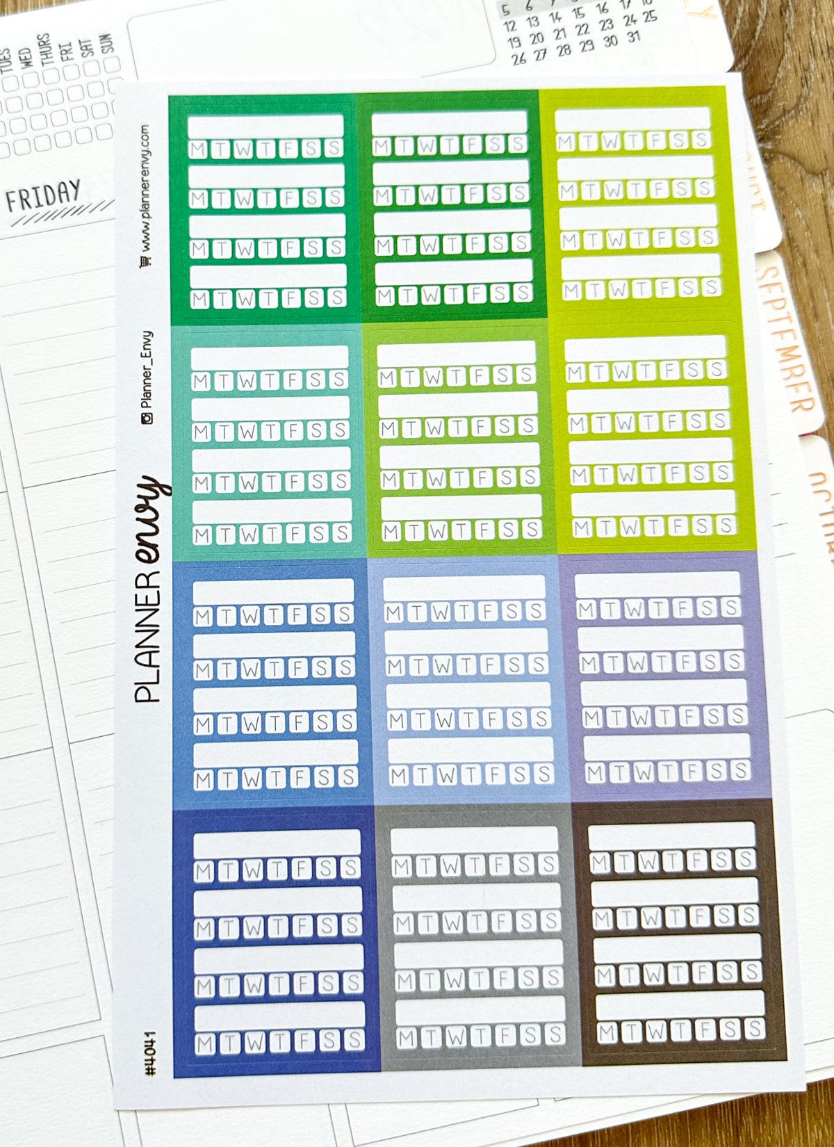 Weekly Habit Tracker Planner Stickers - 1.5 X 1.9 Inches - Weekly ...