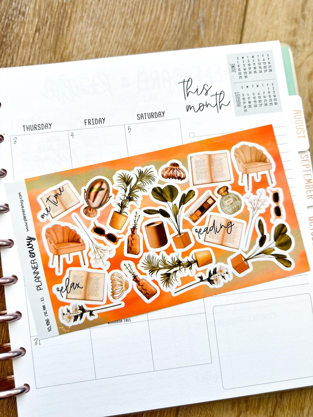 Spa Beach Relax Me Time Self Care September Deco Planner Stickers ...
