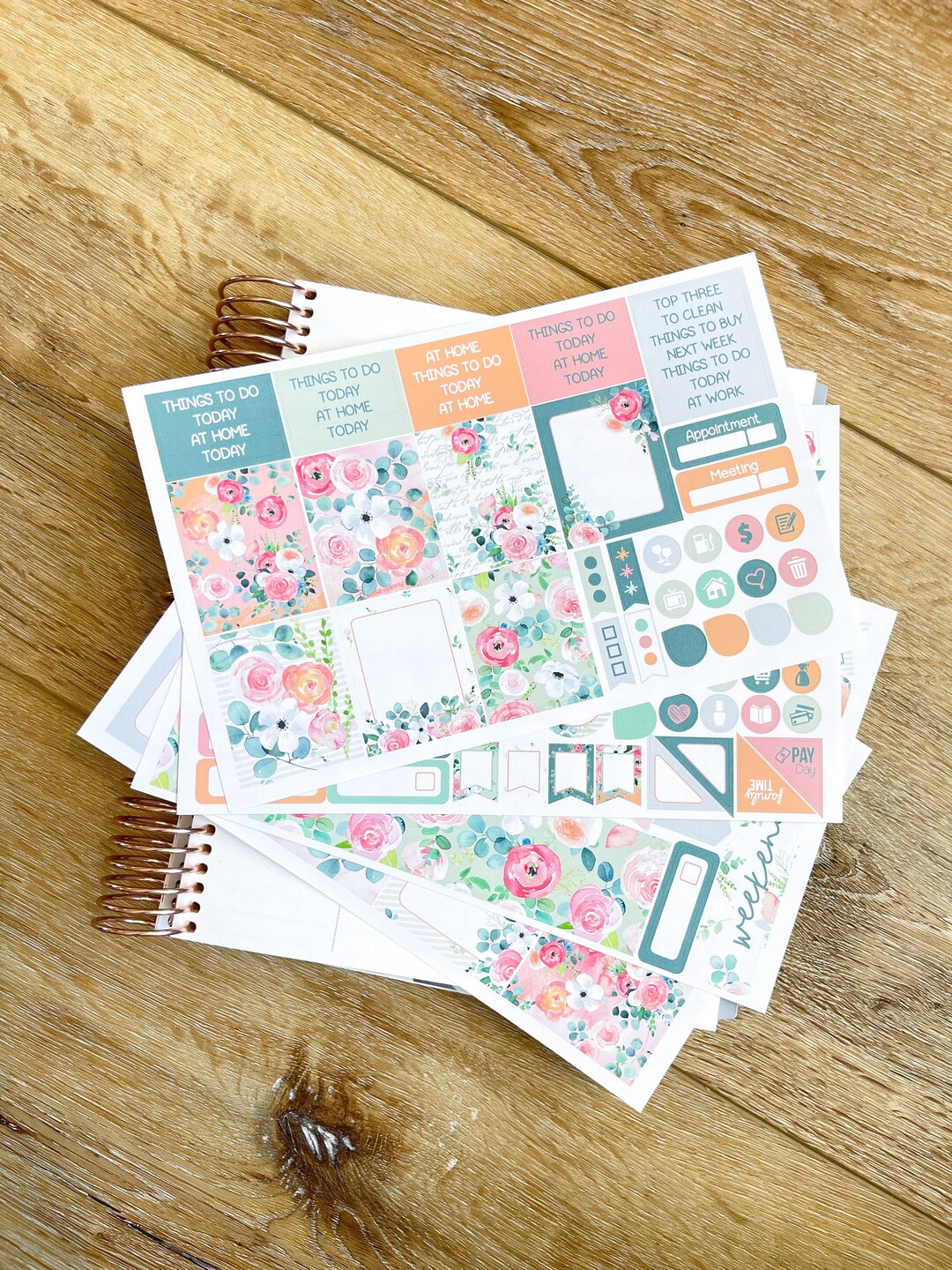 Floral Spring Flowers Wedding Eucalyptus Planner Stickers Weekly Kit to ...