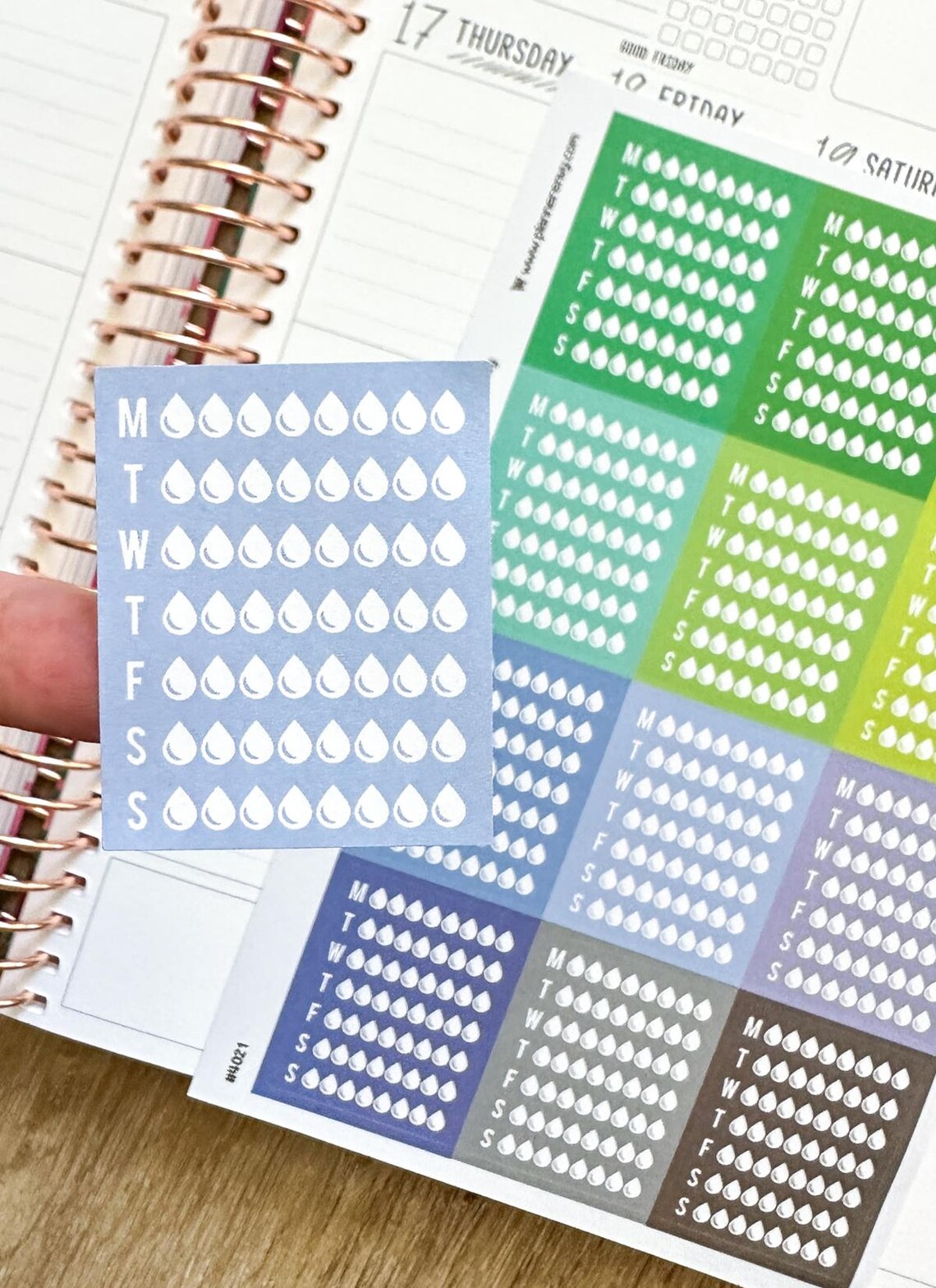 Hydration Water Tracker Weekly Sidebar Planner Stickers to Be Used With ...