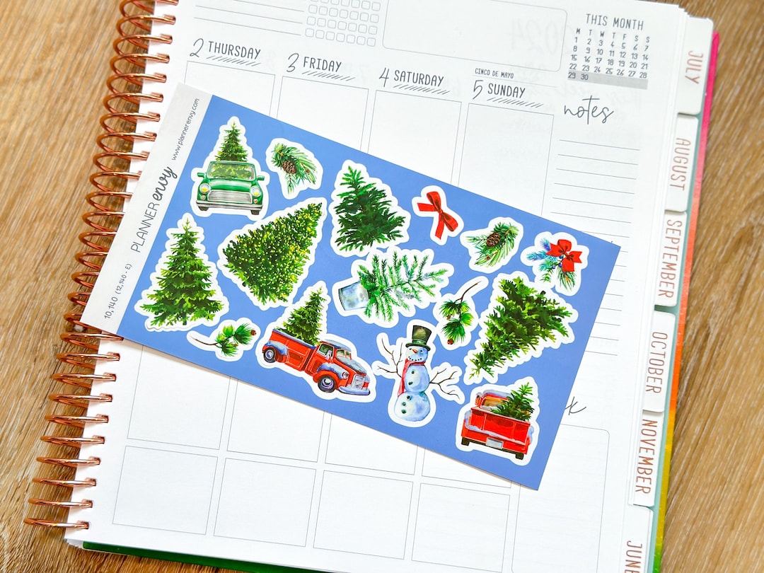 Christmas Deco Planner Stickers Snow Winter Trees Forest Stickers ...
