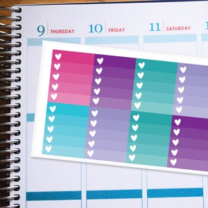 Planner Stickers Erin Condren Life Planner (ECLP) - 10 Full Box Pink Blue Purple Teal Ombre Stickers (#4006)