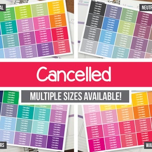 Cancelled Planner Stickers Headers Erin Condren Happy Planner ...