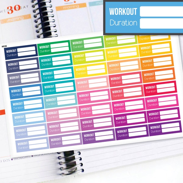 Planner Stickers Erin Condren Life Planner (Eclp) - 40 Work Out Fitness Exercise Workout Stickers (#6026)