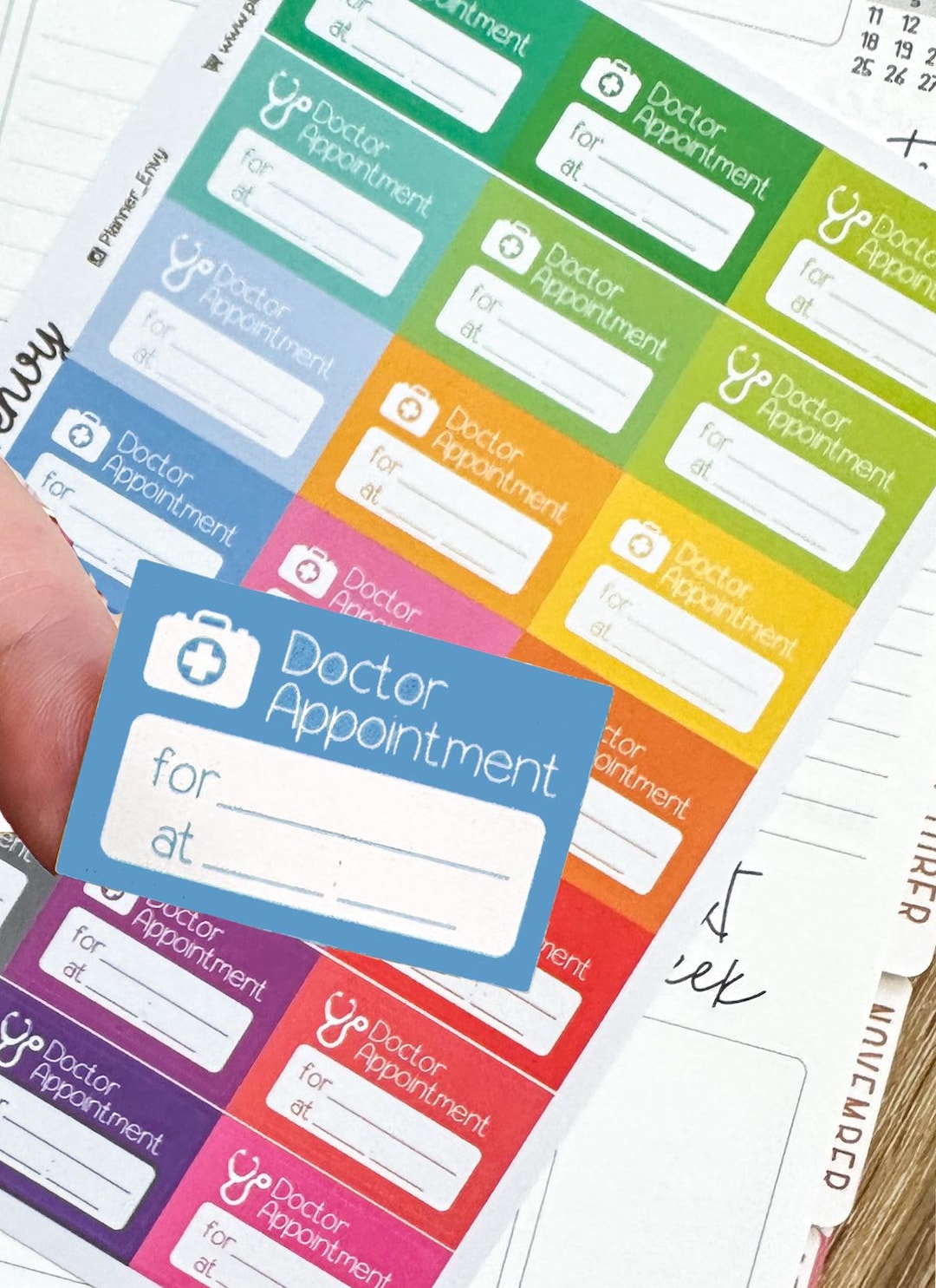 Doctors Appointment Planner Stickers - 1.5 X 1 Inch - Dr Appt Health ...