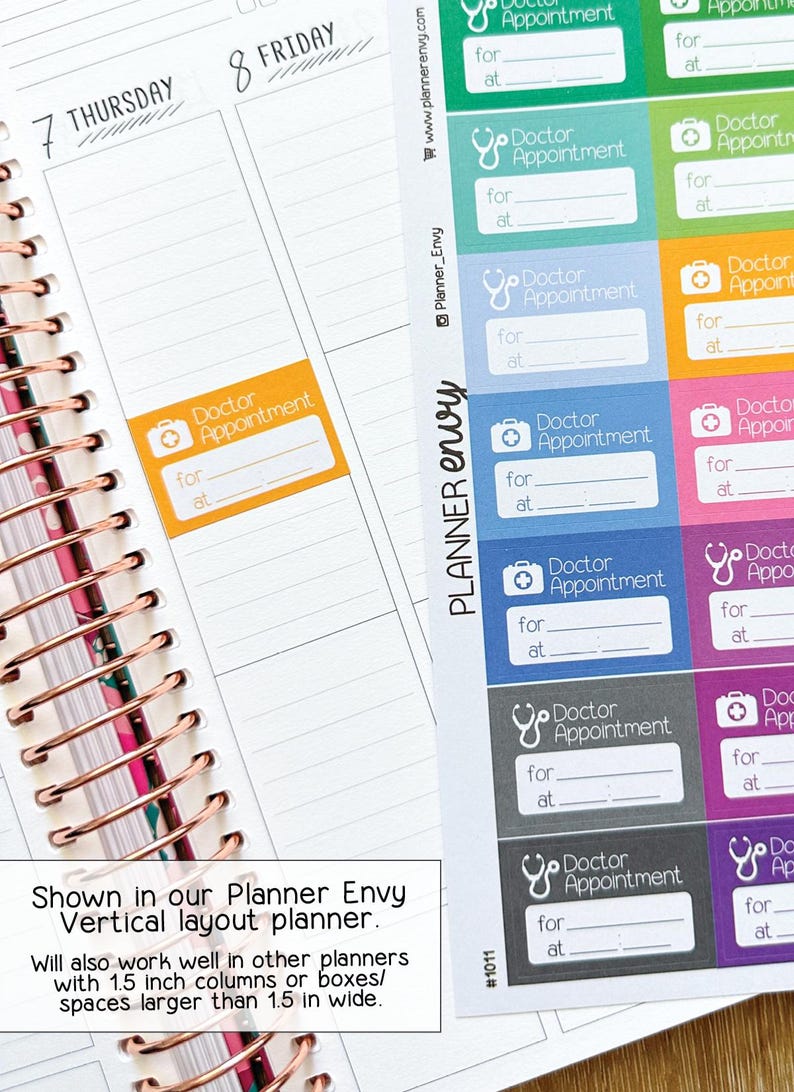 Doctors Appointment Planner Stickers to Be Used With Erin Condren ECLP ...
