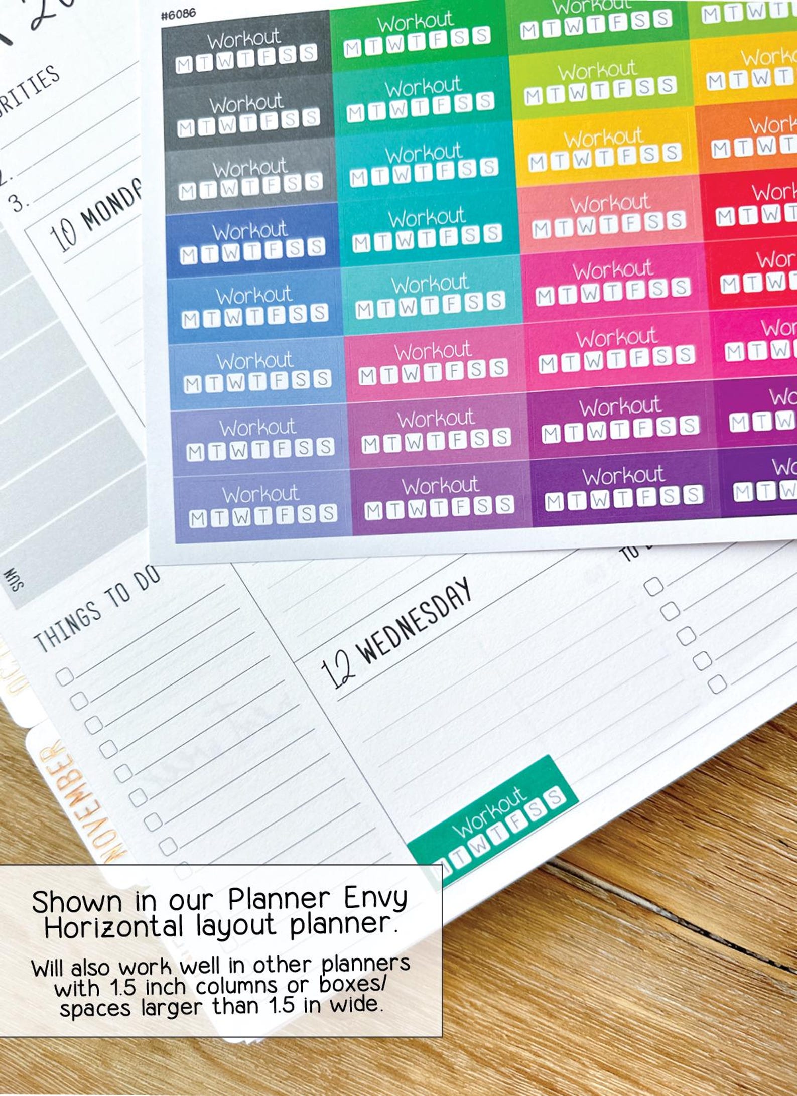 Workout Gym Habit Tracker Planner Stickers to Be Used With Erin Condren ...