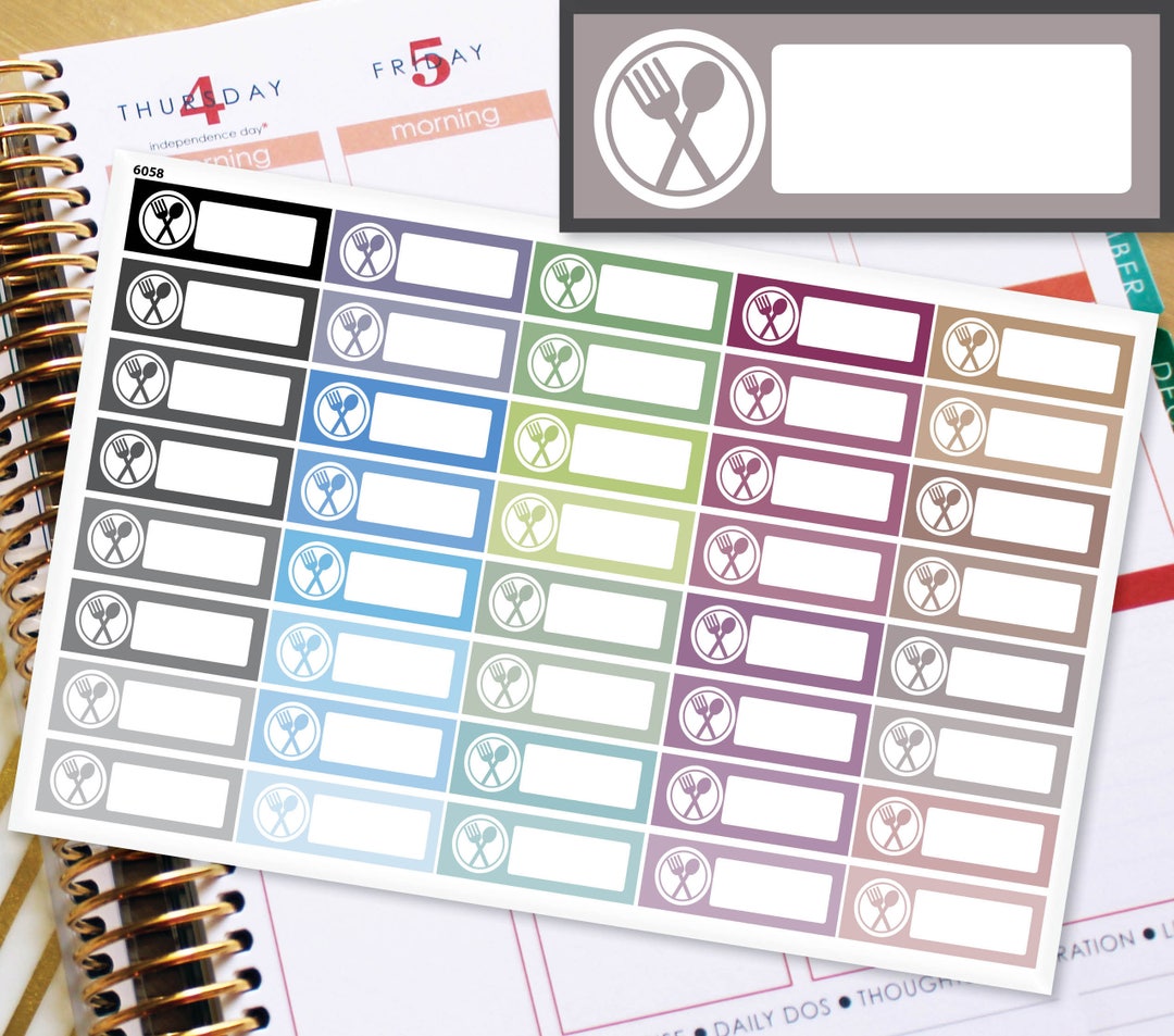 Dinner Meal Food Quarter Boxes Planner Stickers Erin Condren - Etsy
