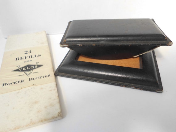 Leather Desk Blotter And Refills 1940 S Etsy