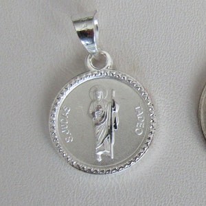 925 Sterling Silber St. Jude Medaillon Anhänger - Rund - 15 MM