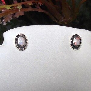 925 Sterling Silver White Opal Stud Earrings