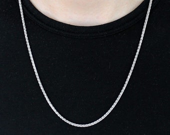 925 Sterling Silver Wheat 060 (Spiga) Chain Necklace 2.5 mm - 18"/20"/22"/24"