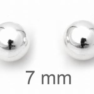 925 Sterling Silver Ball Stud Earrings 10 Sizes 2/3/4/5/6/7/8/9/10/11 mm image 6