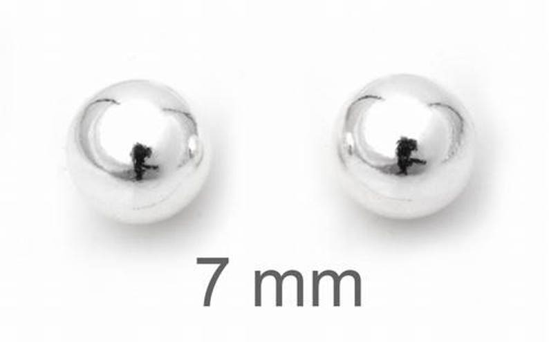 925 Sterling Silver Ball Stud Earrings 10 Sizes 2/3/4/5/6/7/8/9/10/11 mm image 6