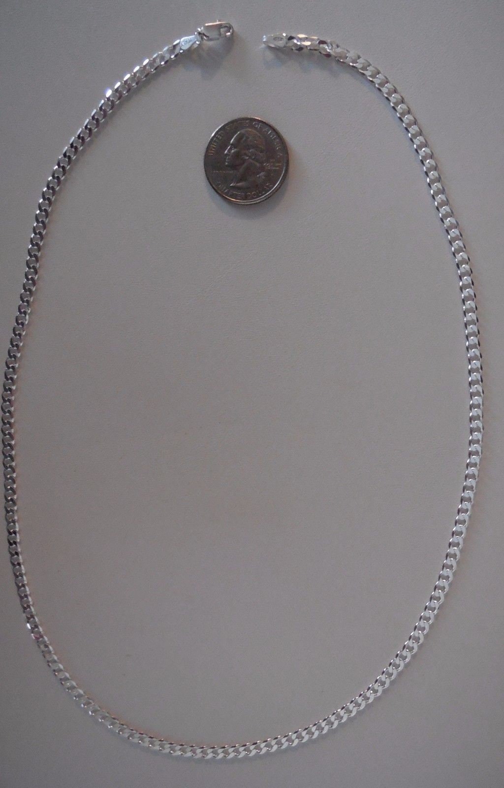 Men's 925 Sterling Silver Curb Link Chain Necklace 100 Etsy