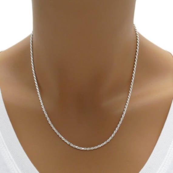 925 Sterling Silver Diamond Cut Rope 