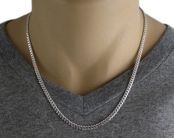 925 Sterling Silver Curb Link Chain Necklace - 100 gauge 4 mm - 18" / 20" / 22" / 24" / 26"