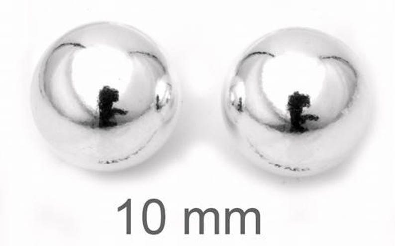 925 Sterling Silver Ball Stud Earrings 10 Sizes 2/3/4/5/6/7/8/9/10/11 mm image 4