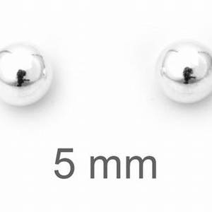 925 Sterling Silver Ball Stud Earrings 10 Sizes 2/3/4/5/6/7/8/9/10/11 mm image 8