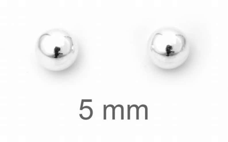 925 Sterling Silver Ball Stud Earrings 10 Sizes 2/3/4/5/6/7/8/9/10/11 mm image 8