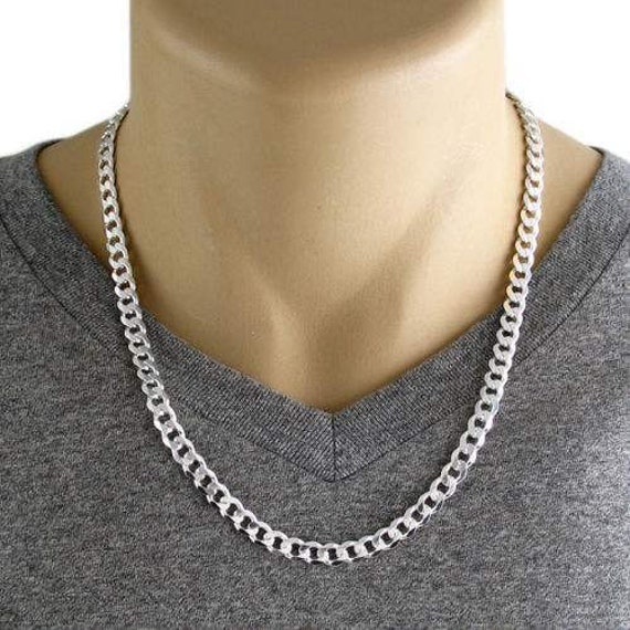 Men's 925 Sterling Silver Curb Link 