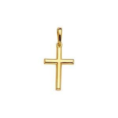 14k Solid Gold Cross Necklace Minimalist Plain Cross Pendant - Etsy