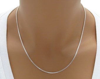 925 Sterling Silver Box Chain - 026 Gauge 1.4 mm - 16 thru 26 inches