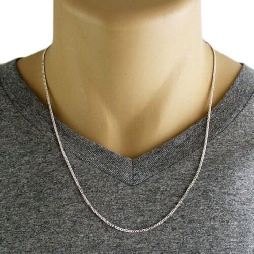 Fashion Men 925 Sterling Silver Plated 7MM Solid Mens Curb Chain Necklace  23'' | eBay